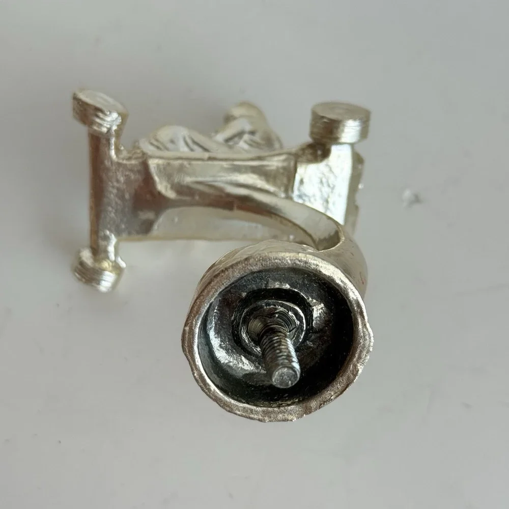 Vintage Go Cart Trophy Topper Silver Tone Metal 4.75